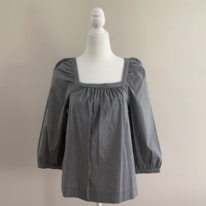 J.Crew Gingham Square Neck Blouse